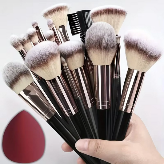 Professional Set of 3/20 Makeup Brushes, Soft and Fluffy, for Eyeshadow, Foundation, Concealer, Blending and Blush, Kabuki Brush, Women's Beauty Tool