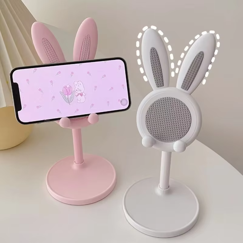 The cute bunny mobile phone stand can lift and adjust the accessories of the desktop phone stand; it opens the phone.