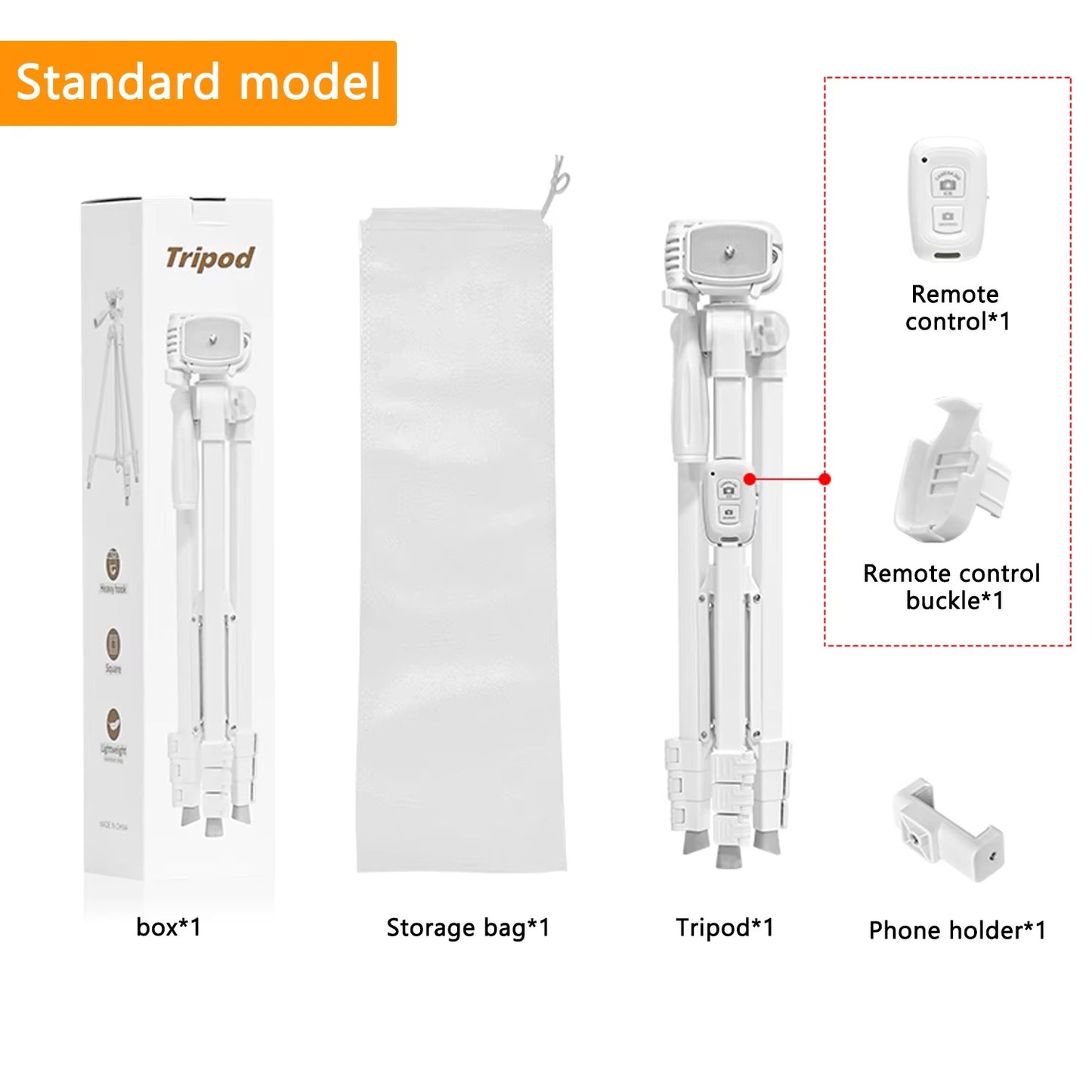 60-inch/152cm camera tripod with travel bag, mobile phone tripod with remote control, professional portable aluminum alloy stand.