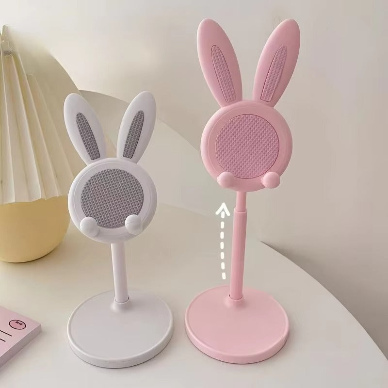 The cute bunny mobile phone stand can lift and adjust the accessories of the desktop phone stand; it opens the phone.