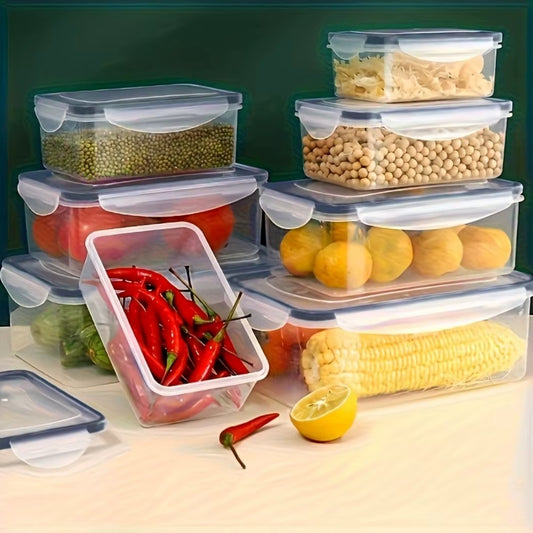 8-piece BPA-free airtight food containers with locking lids - Safe storage of PP plastic, microwave/freezer safe for dry goods/fruits/vegetables.