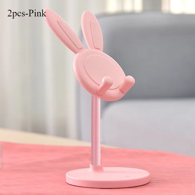 The cute bunny mobile phone stand can lift and adjust the accessories of the desktop phone stand; it opens the phone.